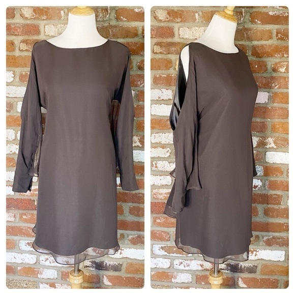 Jay Godfrey Open Slit Long Sleeve Chiffon Dress size 4 - Picture 15 of 15